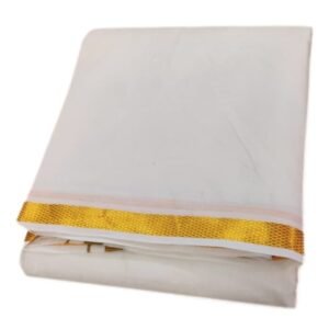 4 Muzham Golden Zari Border Veshti Regular – 1 piece