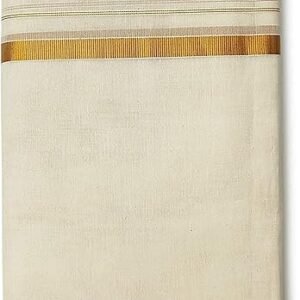 4 muzham Golden Zari Border Veshti - 1 piece